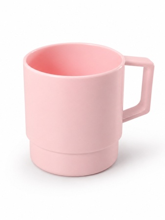 Svetloružový stohovateľný polymérový hrnček 10 Oz