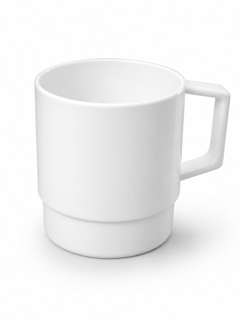 Biely stohovateľný polymérový hrnček 10 Oz