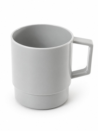Svetlosivý stohovateľný polymérový hrnček 10 Oz